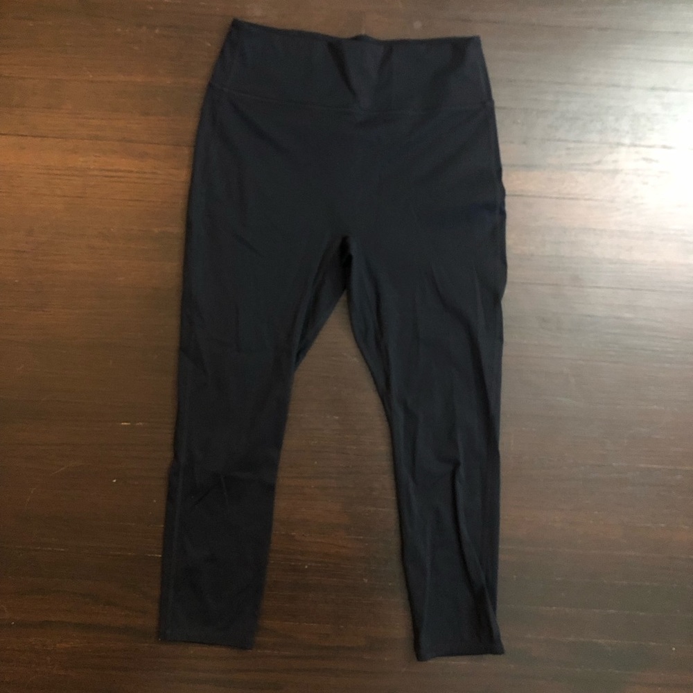 Fabletics black workout capris with back details. Motion365 Made by Fabletics.